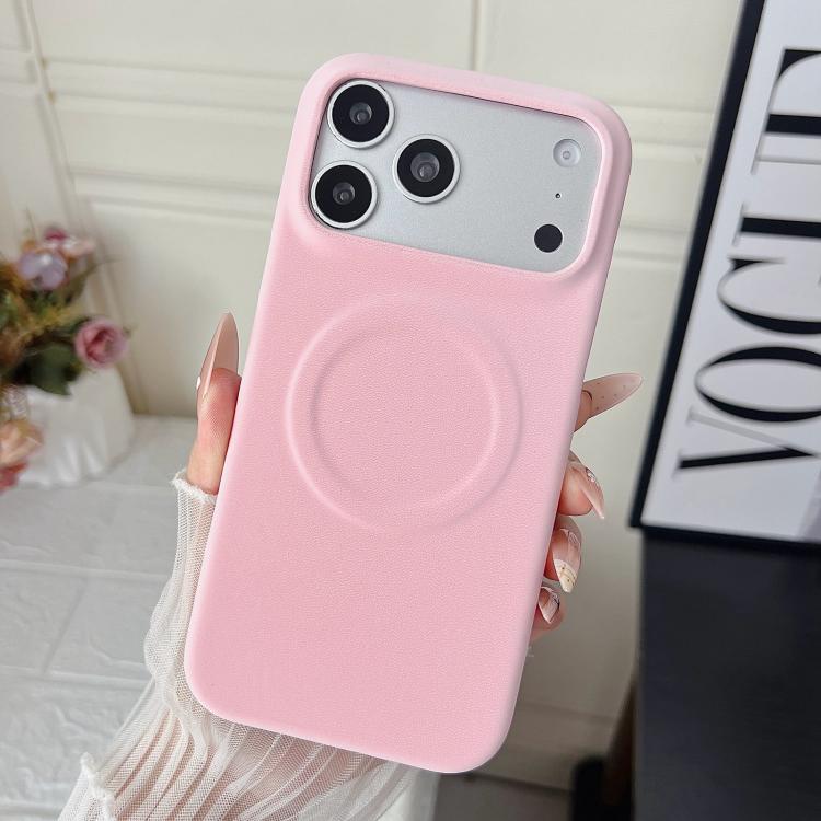 For iPhone 17 Pro Matte Velvet Finish PC + Vegan Leather Magnetic Phone Case