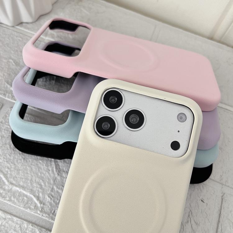 For iPhone 15 Pro Max Matte Velvet Finish PC + Vegan Leather Magnetic Phone Case
