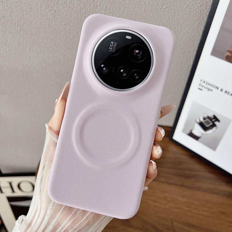 For Xiaomi 15 Ultra Matte Velvet Finish PC + Vegan Leather Magnetic Phone Case