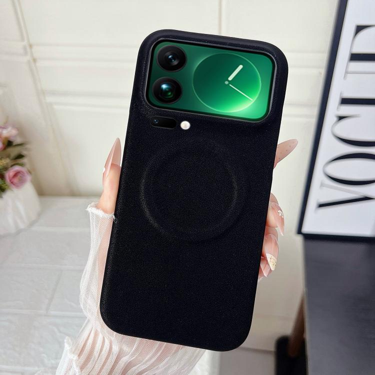 For Xiaomi 17 Pro Matte Velvet Finish PC + Vegan Leather Magnetic Phone Case
