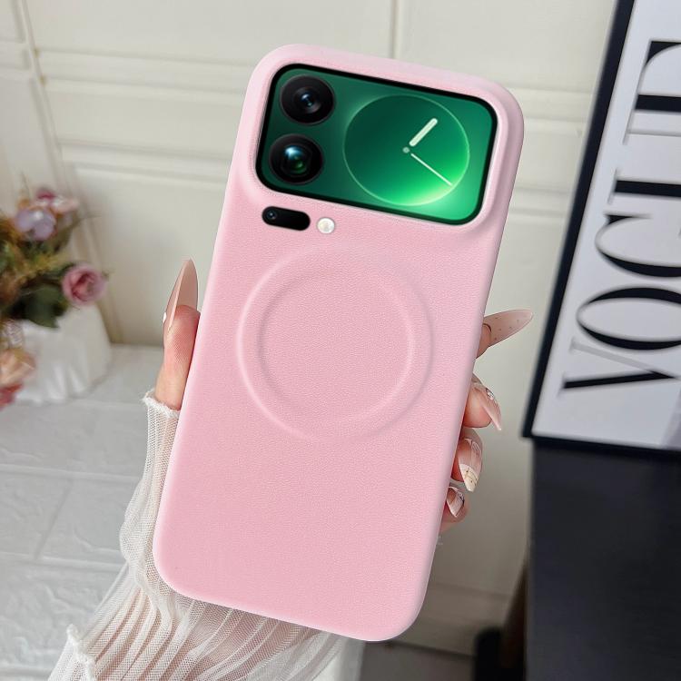 For Xiaomi 17 Pro Max Matte Velvet Finish PC + Vegan Leather Magnetic Phone Case