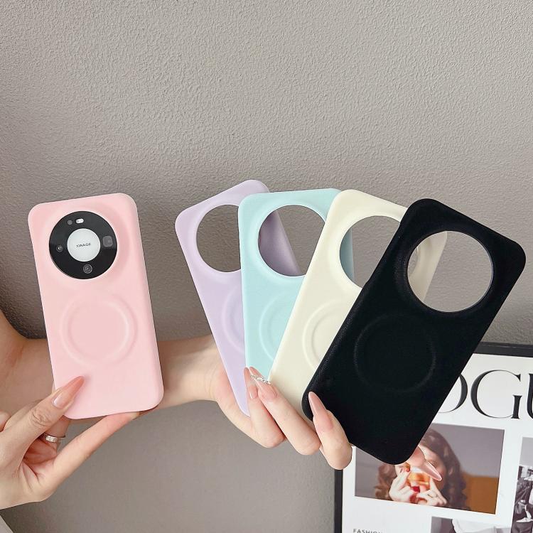 For Xiaomi 17 Pro Matte Velvet Finish PC + Vegan Leather Magnetic Phone Case