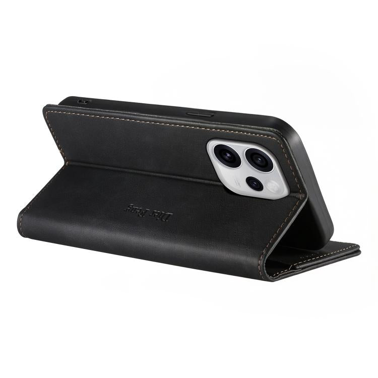 For OPPO Reno15 Pro / Reno15 Pro Max 5G Global Dierfeng Metal Snap Magnetic RFID Vegan Leather Phone Case