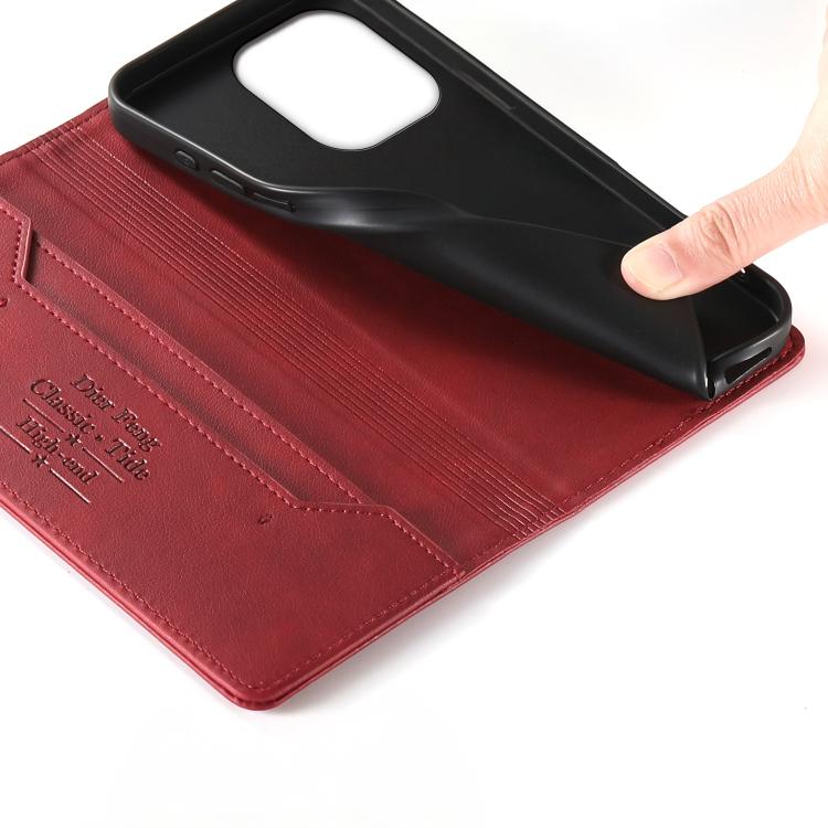 For OPPO Reno15 Pro / Reno15 Pro Max 5G Global Dierfeng Metal Snap Magnetic RFID Vegan Leather Phone Case