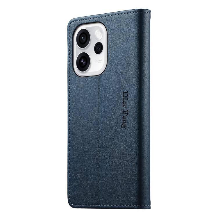 For OPPO Reno15 Pro / Reno15 Pro Max 5G Global Dierfeng Metal Snap Magnetic RFID Vegan Leather Phone Case