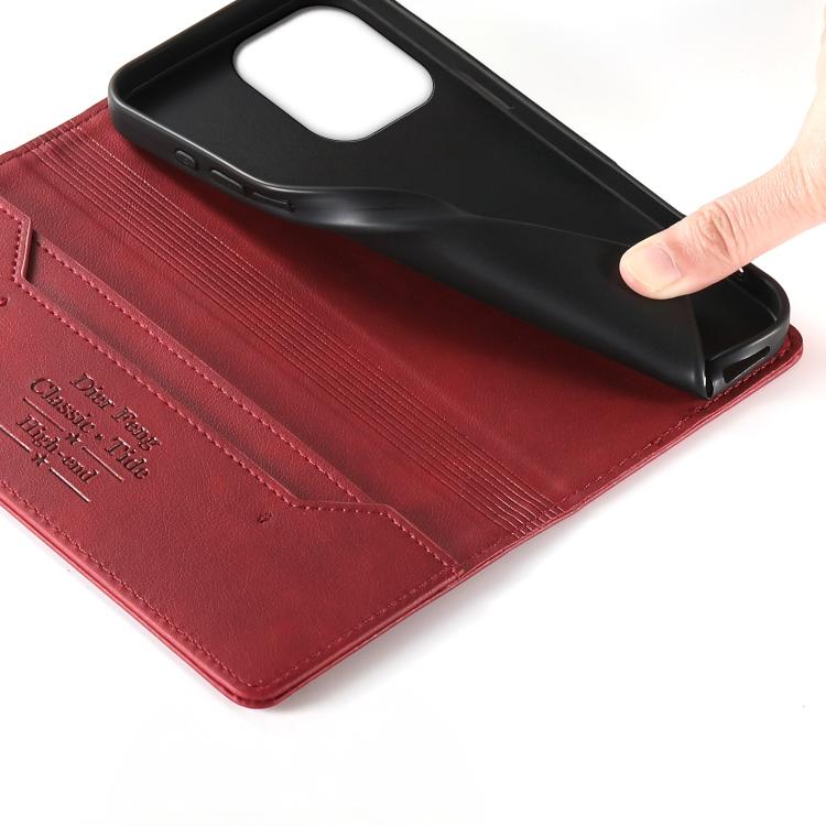 For OPPO Reno15 F 5G Dierfeng Metal Snap Magnetic RFID Vegan Leather Phone Case