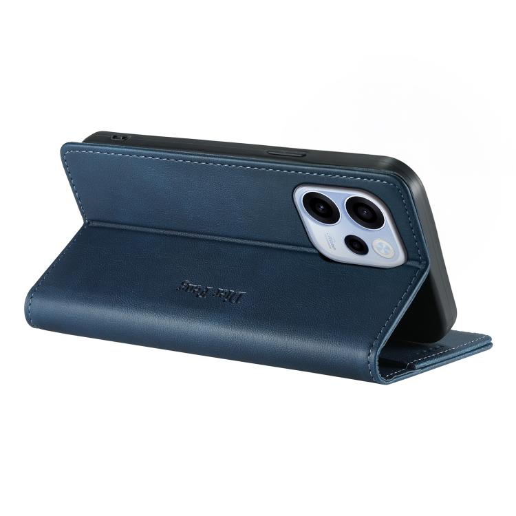 For OPPO Reno15 F 5G Dierfeng Metal Snap Magnetic RFID Vegan Leather Phone Case