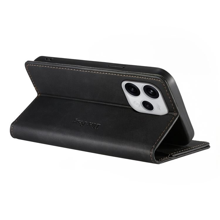For OPPO Reno15 5G Global / Reno 15c 5G Dierfeng Metal Snap Magnetic RFID Vegan Leather Phone Case