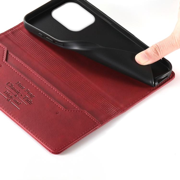 For OPPO Reno15 5G Global / Reno 15c 5G Dierfeng Metal Snap Magnetic RFID Vegan Leather Phone Case