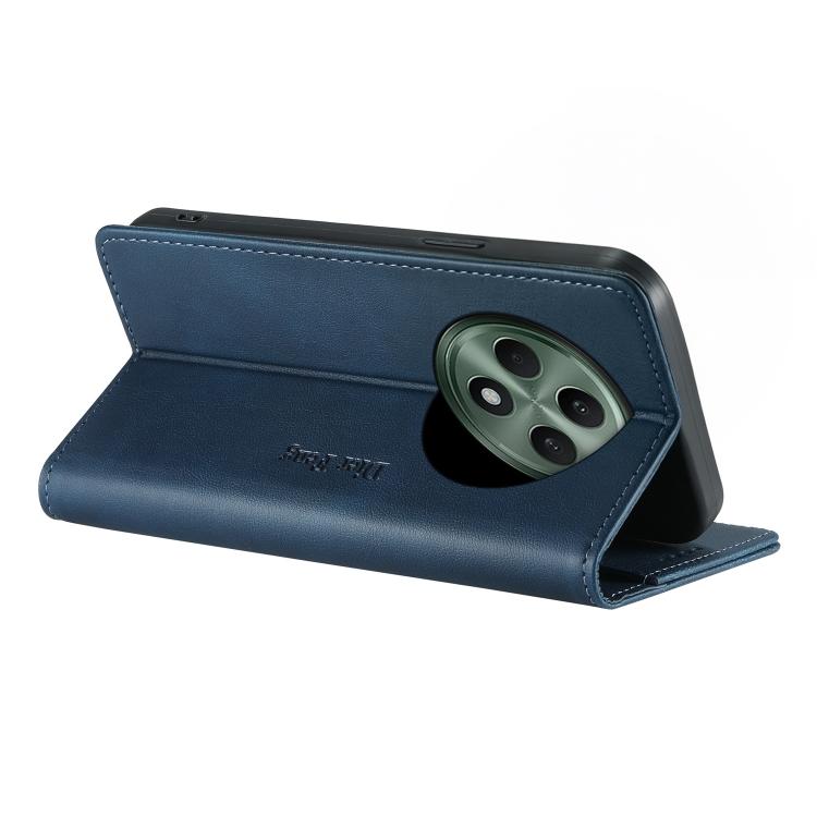 For OPPO Reno12 F 4G / 5G / F27 Dierfeng Metal Snap Magnetic RFID Vegan Leather Phone Case