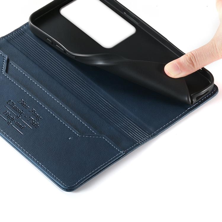 For OPPO Reno11 F / F25 Pro Dierfeng Metal Snap Magnetic RFID Vegan Leather Phone Case