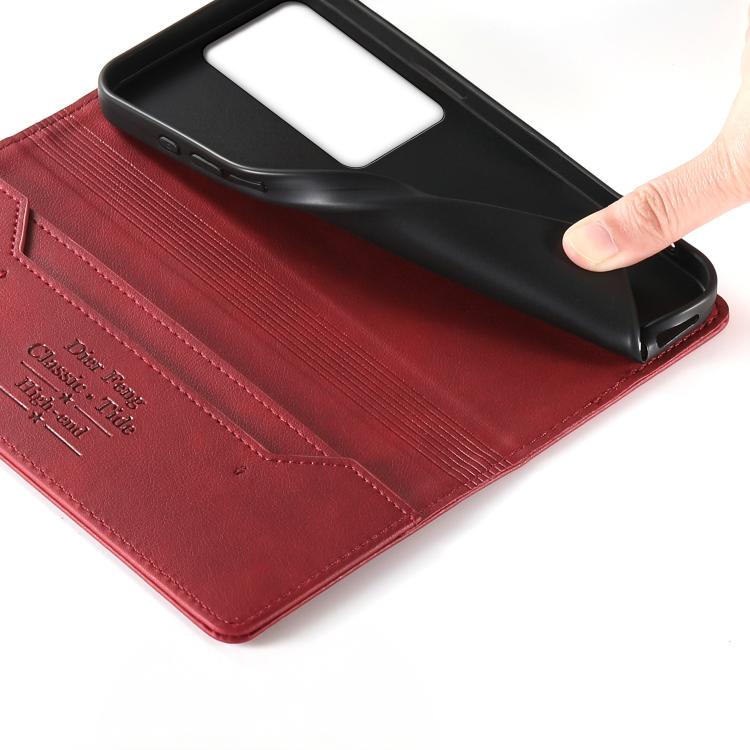 For OPPO A79 5G / OPPO A2x Dierfeng Metal Snap Magnetic RFID Vegan Leather Phone Case