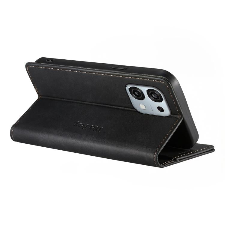For OPPO A6 Pro 4G / 5G Global / F31 5G Dierfeng Metal Snap Magnetic RFID Vegan Leather Phone Case