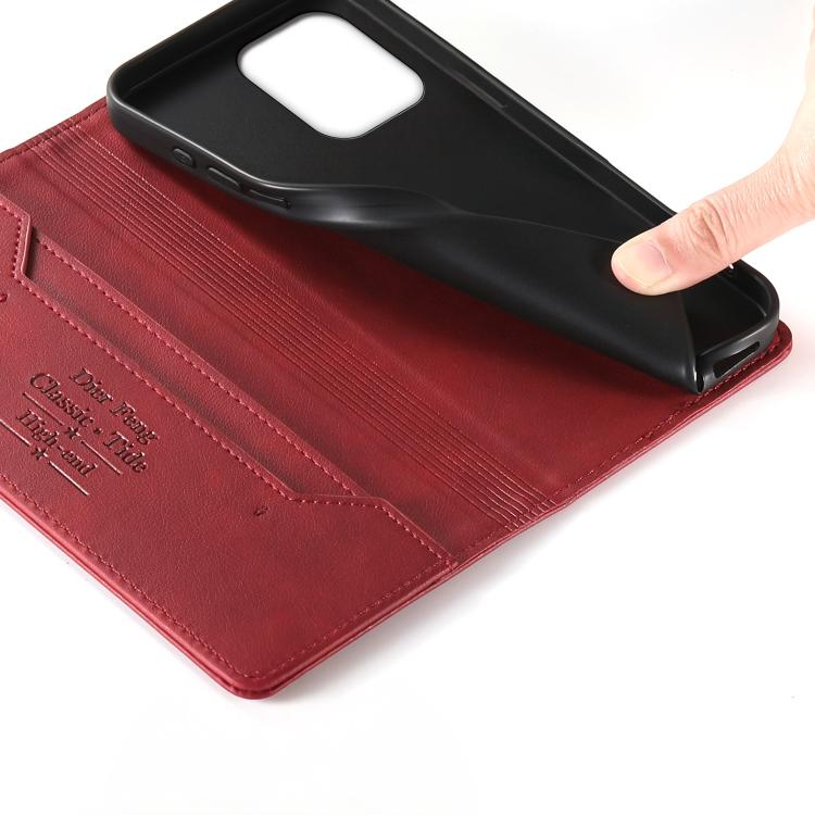 For OPPO A6 Pro 4G / 5G Global / F31 5G Dierfeng Metal Snap Magnetic RFID Vegan Leather Phone Case