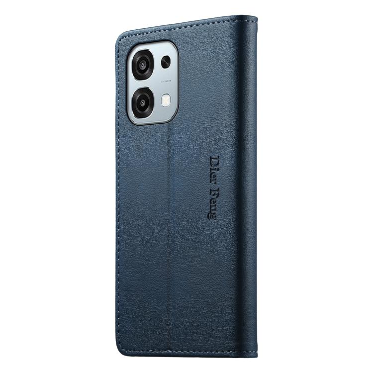 For OPPO A6 Pro 4G / 5G Global / F31 5G Dierfeng Metal Snap Magnetic RFID Vegan Leather Phone Case