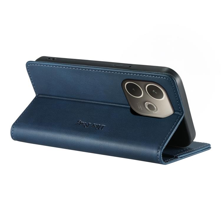 For OPPO A5 Pro 5G Dierfeng Metal Snap Magnetic RFID Vegan Leather Phone Case