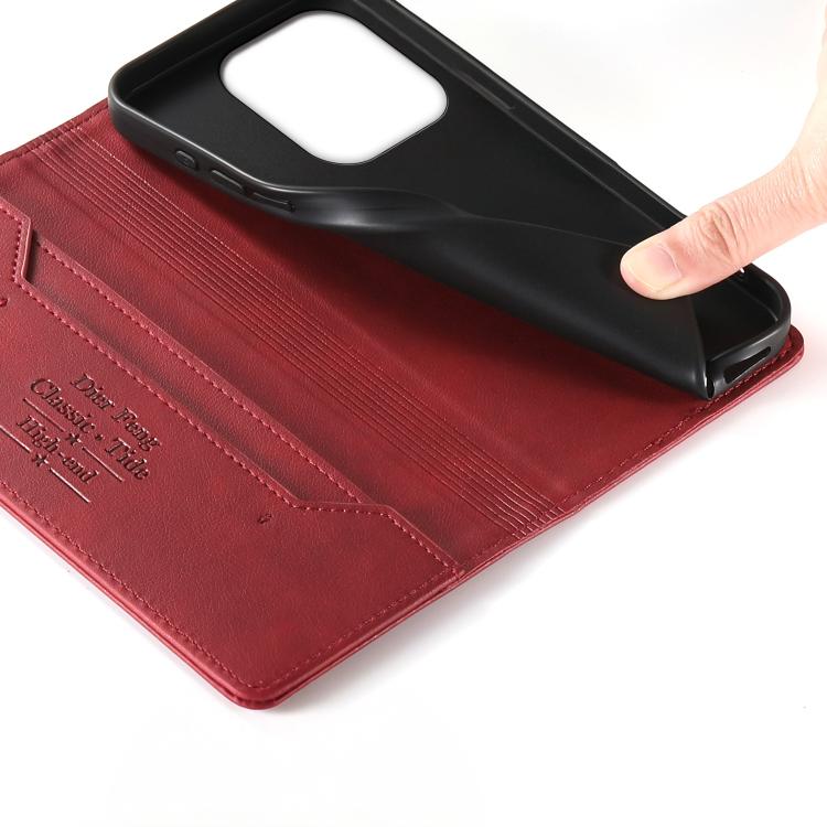 For OPPO A3 / A3x 4G / 5G / A5x 5G / A60 5G Dierfeng Metal Snap Magnetic RFID Vegan Leather Phone Case