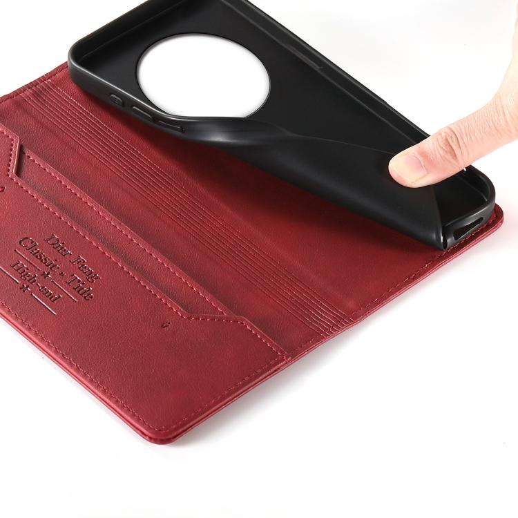 For Realme 12 Pro / 12 Pro+ Dierfeng Metal Snap Magnetic RFID Vegan Leather Phone Case