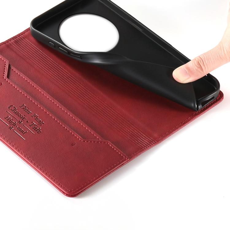 For Realme 13 4G / 12 4G / 12+ / Narzo 70 Dierfeng Metal Snap Magnetic RFID Vegan Leather Phone Case