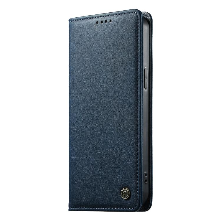 For Realme 13+ Dierfeng Metal Snap Magnetic RFID Vegan Leather Phone Case