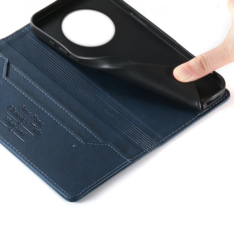 For Realme 14 Pro+ Dierfeng Metal Snap Magnetic RFID Vegan Leather Phone Case
