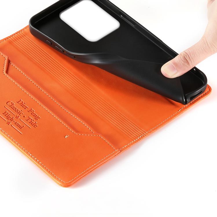 For Realme 15 5G / Realme 15 Pro 5G Dierfeng Metal Snap Magnetic RFID Vegan Leather Phone Case