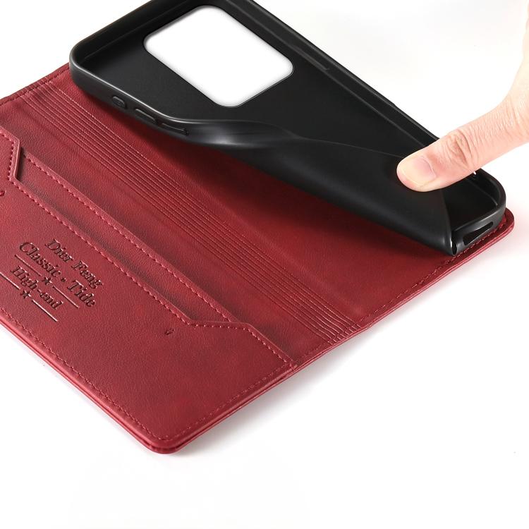 For Realme 15 5G / Realme 15 Pro 5G Dierfeng Metal Snap Magnetic RFID Vegan Leather Phone Case