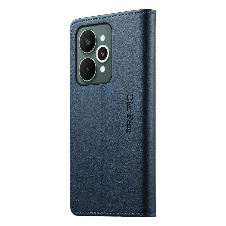 For Realme 15 5G / Realme 15 Pro 5G Dierfeng Metal Snap Magnetic RFID Vegan Leather Phone Case
