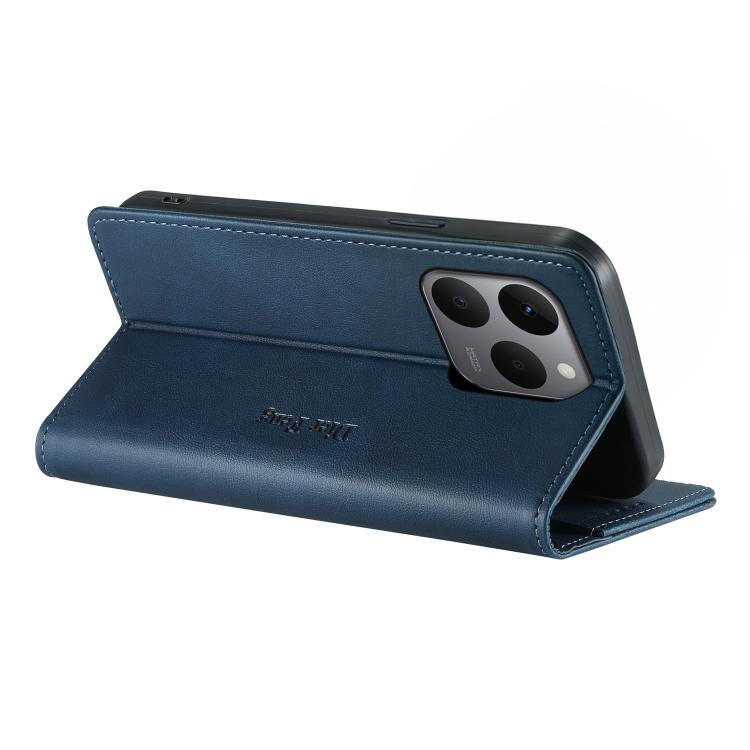 For Realme 15T 5G Dierfeng Metal Snap Magnetic RFID Vegan Leather Phone Case