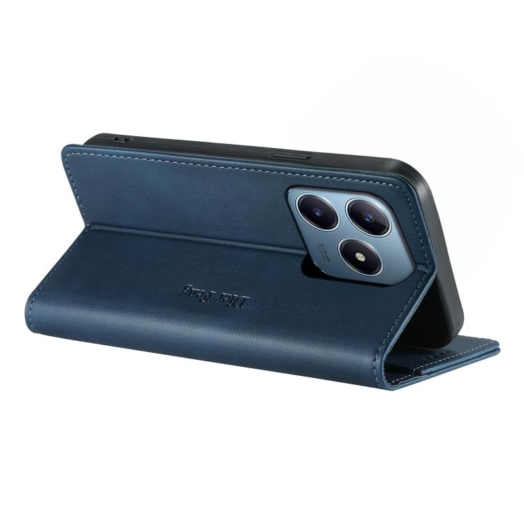 For Realme C63 4G / C61 / C61 India / Note 60 Dierfeng Metal Snap Magnetic RFID Vegan Leather Phone Case