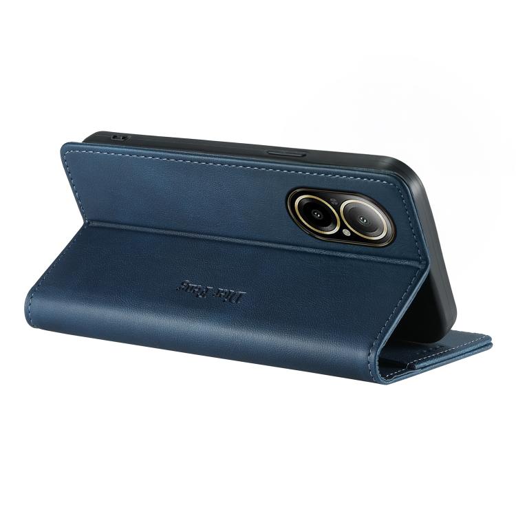 For Realme C67 4G / Realme 12 Lite Dierfeng Metal Snap Magnetic RFID Vegan Leather Phone Case
