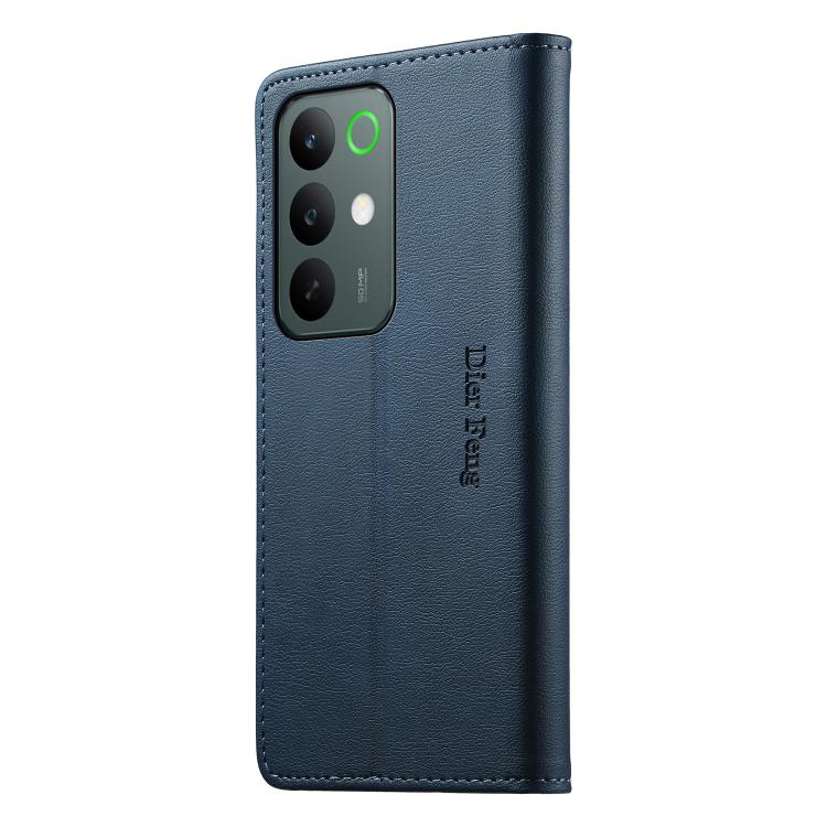 For Realme C85 Pro 4G Dierfeng Metal Snap Magnetic RFID Vegan Leather Phone Case