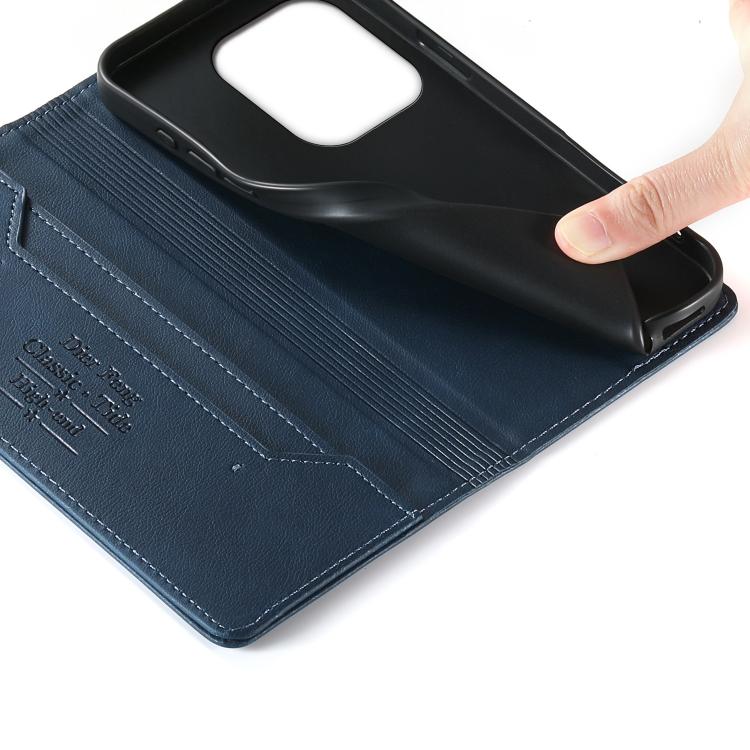 For Realme GT 6 Dierfeng Metal Snap Magnetic RFID Vegan Leather Phone Case