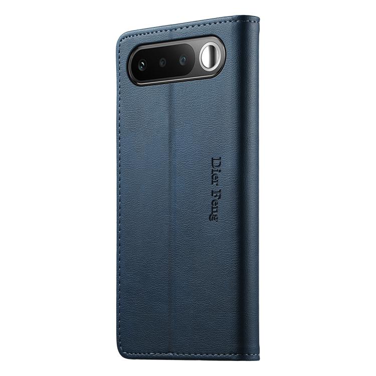 For Realme 16 5G Dierfeng Metal Snap Magnetic RFID Vegan Leather Phone Case