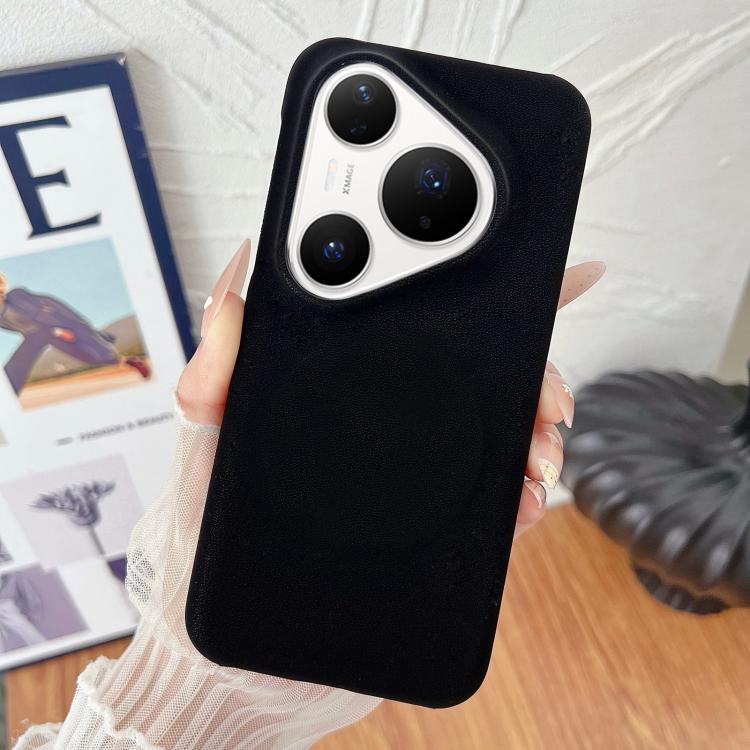 For Huawei Pura 80 Pro 5G Matte Velvet Finish PC + Vegan Leather Phone Case