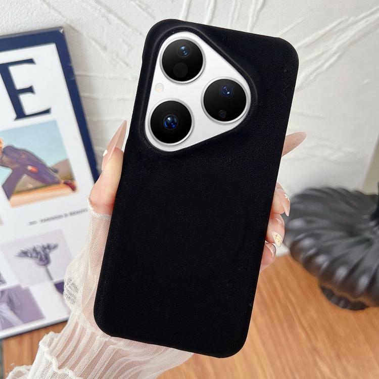 For Huawei Pura 80 5G Matte Velvet Finish PC + Vegan Leather Phone Case