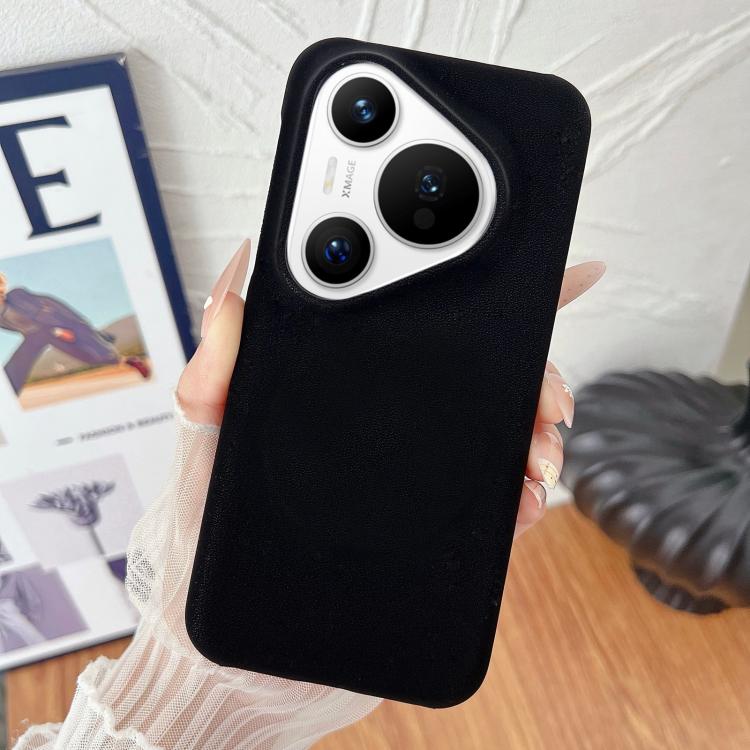 For Huawei Pura 70 Matte Velvet Finish PC + Vegan Leather Phone Case