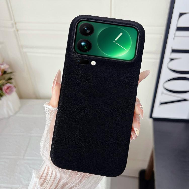 For Xiaomi 17 Pro Max Matte Velvet Finish PC + Vegan Leather Phone Case