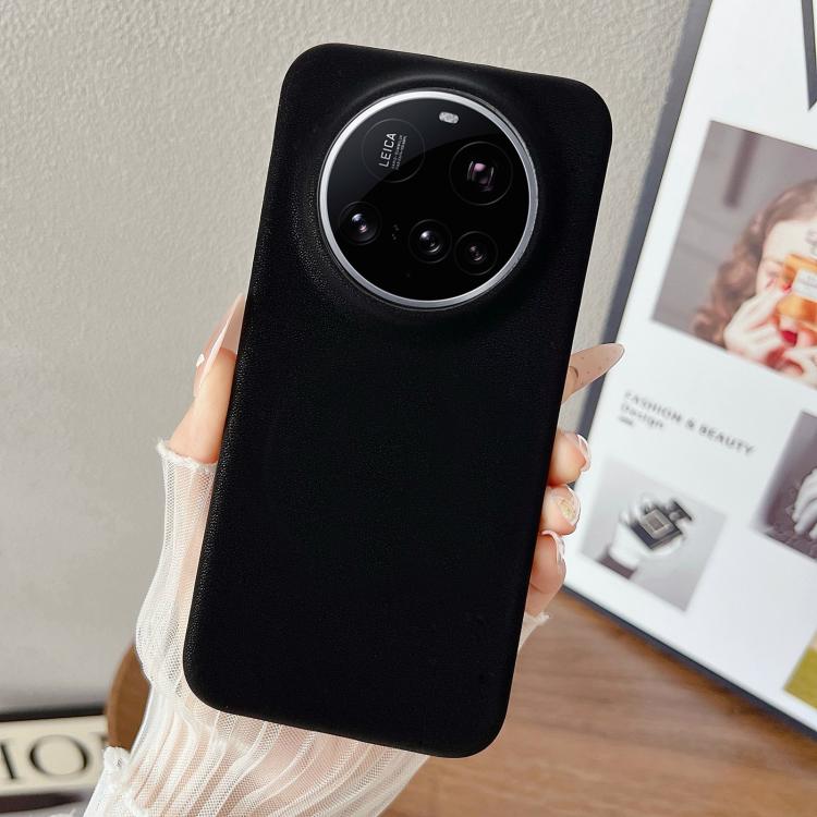 For Xiaomi 15 Ultra Matte Velvet Finish PC + Vegan Leather Phone Case