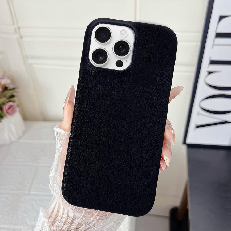 For iPhone 16 Pro Matte Velvet Finish PC + Vegan Leather Phone Case