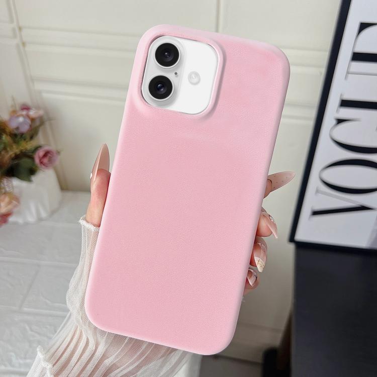 For iPhone 16 Matte Velvet Finish PC + Vegan Leather Phone Case