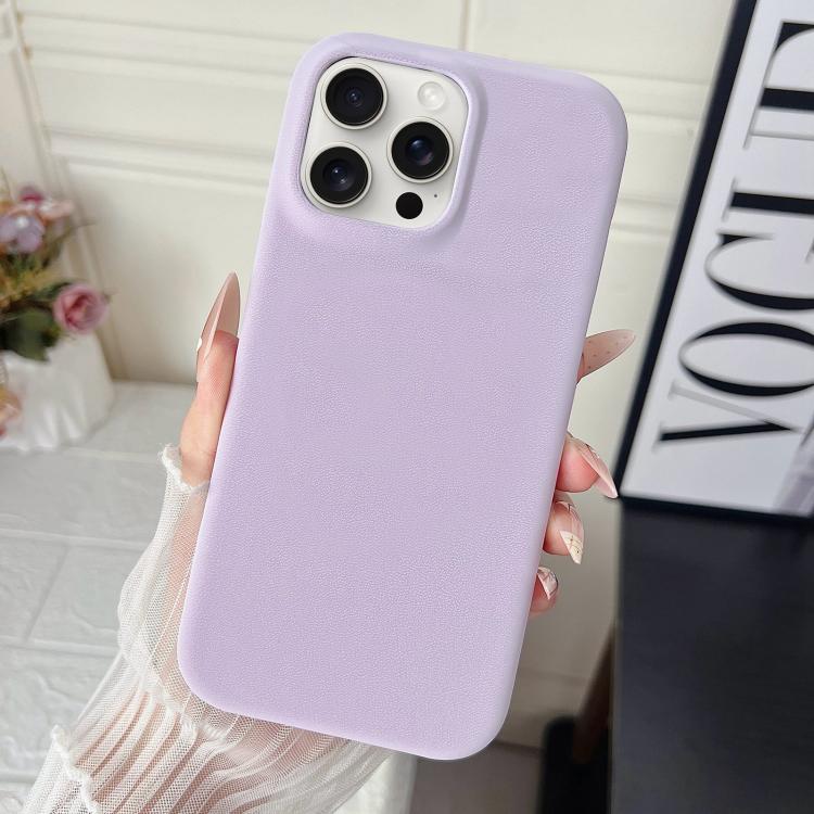 For iPhone 15 Pro Matte Velvet Finish PC + Vegan Leather Phone Case