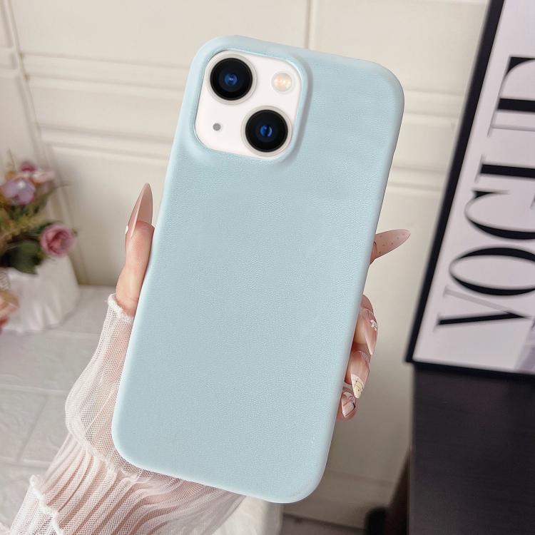 For iPhone 14 Plus / 15 Plus Matte Velvet Finish PC + Vegan Leather Phone Case
