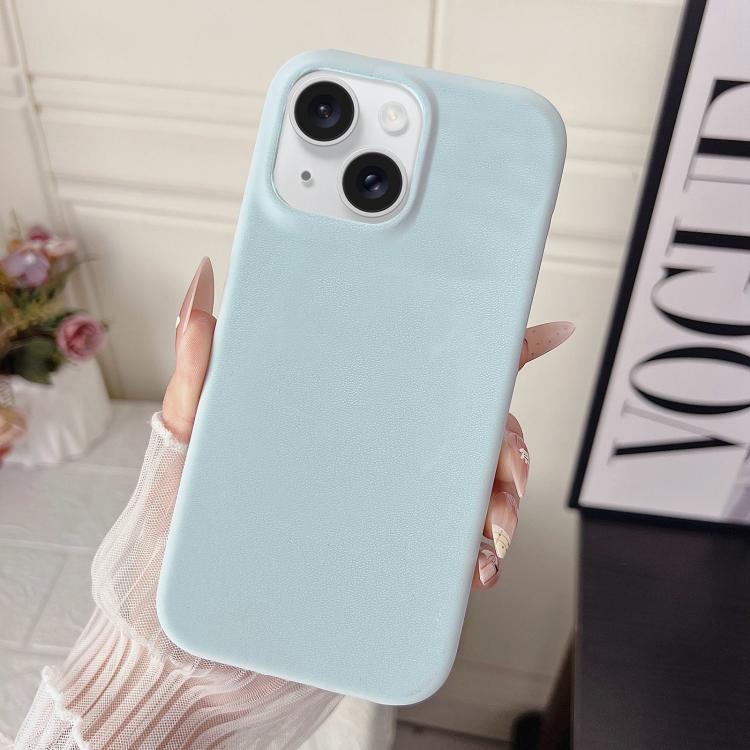 For iPhone 15 Matte Velvet Finish PC + Vegan Leather Phone Case