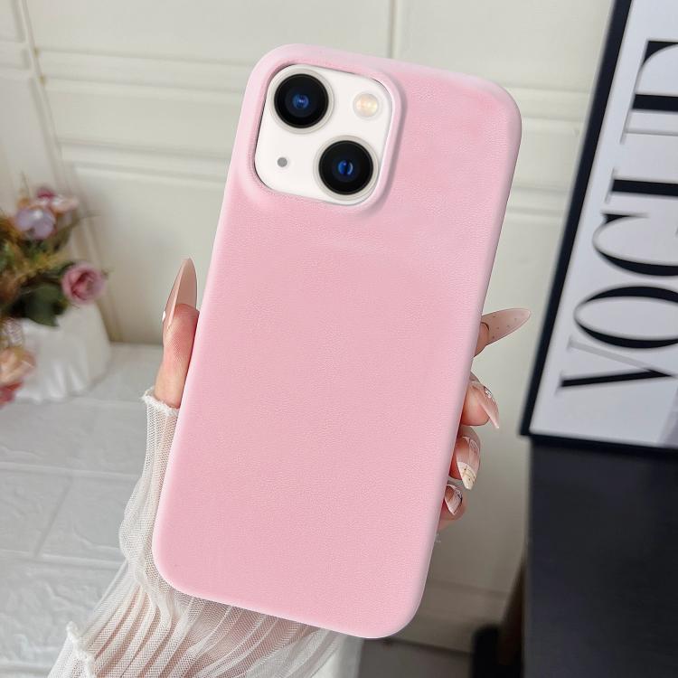 For iPhone 13 / 14 Matte Velvet Finish PC + Vegan Leather Phone Case