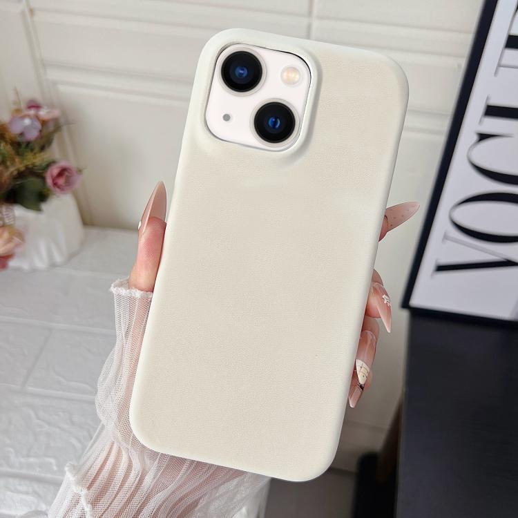 For iPhone 13 / 14 Matte Velvet Finish PC + Vegan Leather Phone Case