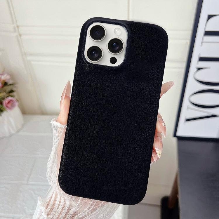 For iPhone 14 Pro Max Matte Velvet Finish PC + Vegan Leather Phone Case