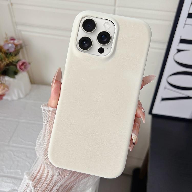 For iPhone 14 Pro Max Matte Velvet Finish PC + Vegan Leather Phone Case