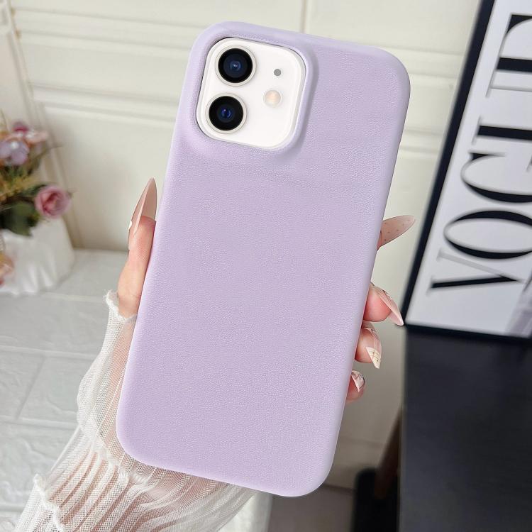 For iPhone 12 / 12 Pro Matte Velvet Finish PC + Vegan Leather Phone Case