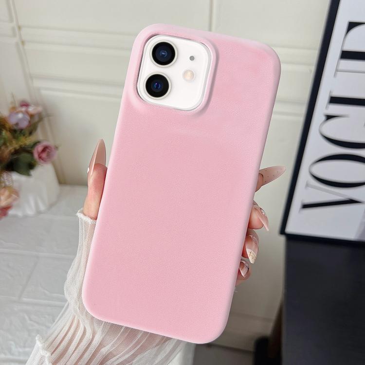 For iPhone 12 / 12 Pro Matte Velvet Finish PC + Vegan Leather Phone Case